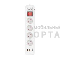 Удлинитель c заземлением FaizFull FU14 2m 2500W, 10A  (с предохранителем)