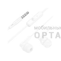 Наушники внутриканальные HOCO M121 Bright, кнопка ответа, микрофон, 3.5mm, цвет: белый (1/1000)