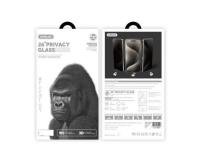 Стекло защитное антишпион SupGlass SG-12 Privacy 26°, черная рамка, для iPhone 15 Pro