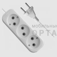 Удлинитель KRONUS 3 гнезда 1,5 метра 10А/2,2кВт без заземления ПВС 2х1,0 белый (1/40)