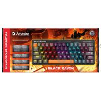 Клавиатура проводная игровая механическая DEFENDER Black Raven GK-417 RU,3цвета,радужная,63кн, черная (1/20) Клавиатура проводная игровая механическая DEFENDER Black Raven GK-417 RU,3цвета,радужная,63кн, черная (1/20)