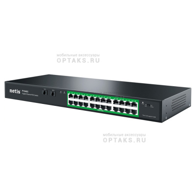Коммутатор Netis P124GC 24x1Гбит/с 2SFP 24PoE+ 360W неуправляемый